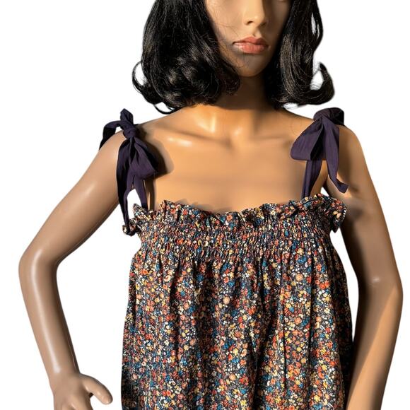 Sugar Lips Women's Brandi Floral Shoulder Strap Dress navy size Large - Picture 9 of 12